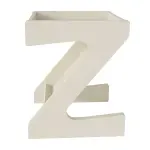 Mesa Auxiliar en forma de Z Bertolini Zeus Mesita de Noche con Revistero color Off White