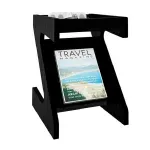 Mesa Lateral Auxiliar Bertolini Zeus Mesita de Noche con Revistero color Negro