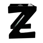 Mesa Auxiliar en forma de Z Bertolini Zeus Mesita de Noche con Revistero color Negro