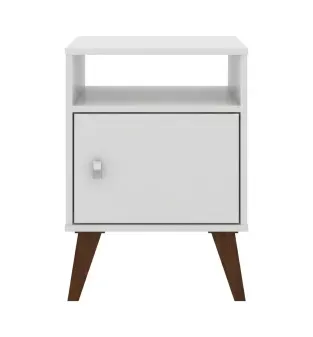 Mesa Lateral, De Noche Auxiliar, Bertolini RT 3145 con 1 Puerta 1 Nicho color Blanco