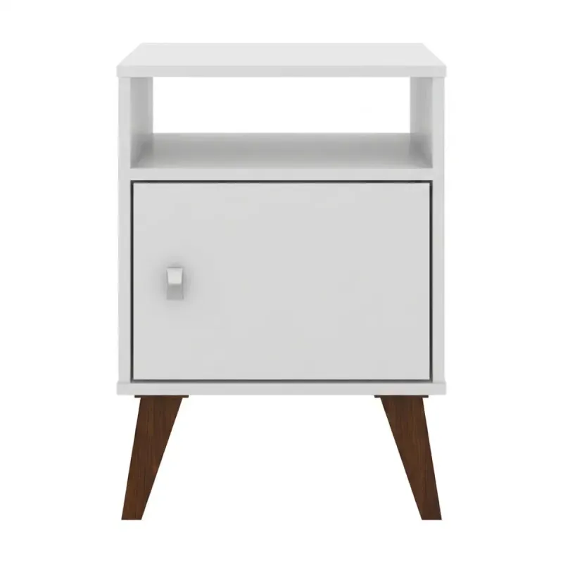 Mesa Lateral Auxiliar Bertolini RT 3145 Mesita de Noche con 1 Puerta 1 Nicho color Blanco
