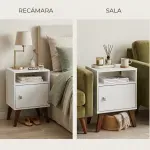Mesa Lateral Bertolini RT 3145 Mesita de Noche con 1 Puerta 1 Nicho color Blanco