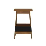 Mesa Lateral Auxiliar Bertolini Eden Mesita de noche con 1 Cajón color Pino Negro