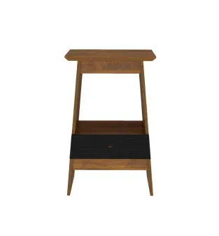 Mesa Lateral Auxiliar Bertolini Eden1 Cajón color Pino Negro