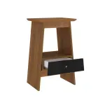 Mesa Lateral Auxiliar Bertolini Eden con 1 Cajón color Pino Negro