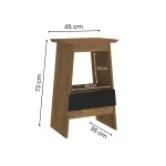 Medidas de Mesa Lateral Auxiliar Bertolini Eden Mesita de noche con 1 Cajón color Pino Negro