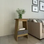 Mesa Auxiliar Bertolini Eden Mesita de noche con 1 Cajón color Roble Grafito
