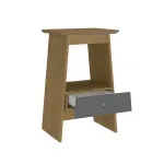 Mesa Lateral Auxiliar Bertolini Eden con 1 Cajón color Roble Grafito