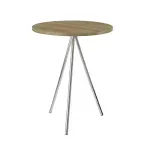 Mesa Lateral Auxiliar Bertolini 509 Mesita de Noche color Noce Cromado
