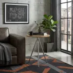 Mesa Auxiliar Bertolini 509 Mesita de Noche color Noce Cromado