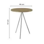 Medidas de Mesa Lateral Auxiliar Bertolini 509 Mesita de Noche color Noce Cromado