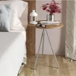 Mesa Auxiliar Bertolini 509 Mesita de Noche color Native Cromado