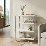 Librero Estantería Bertolini 1274 con 3 Estantes color Blanco Cromado