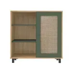 Aparador Credenza Bertolini Charlotte Bufetera con 1 puerta 3 nichos color Roble Verde