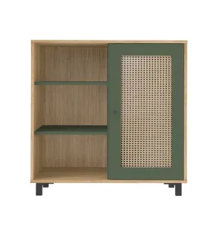 Aparador Credenza Bertolini Charlotte con 1 puerta 3 nichos color Roble Verde