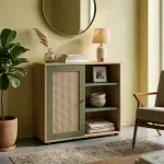 Credenza Bertolini Charlotte Bufetera con 1 puerta 3 nichos color Roble Verde
