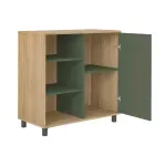 Aparador Bertolini Charlotte Bufetera con 1 puerta 3 nichos color Roble Verde