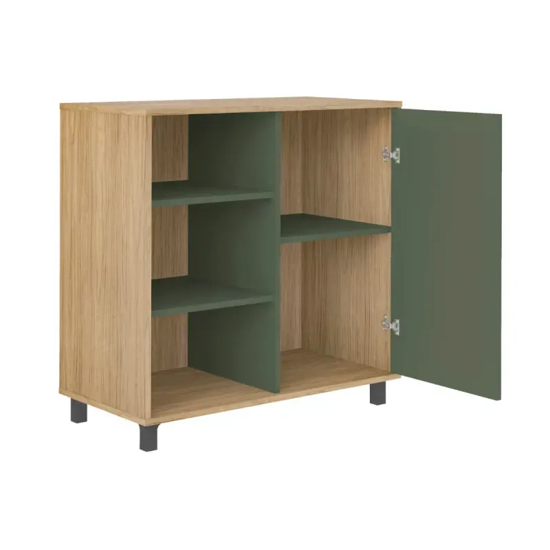 Aparador Bertolini Charlotte Bufetera con 1 puerta 3 nichos color Roble Verde