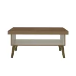 Mesa de Centro Moderna Bertolini Lucca Mesa Auxiliar de sala con 1 Nicho color Pino Off White