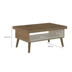 Medidas de Mesa de Centro Moderna Bertolini Lucca Mesa Auxiliar de sala con 1 Nicho color Pino Off White