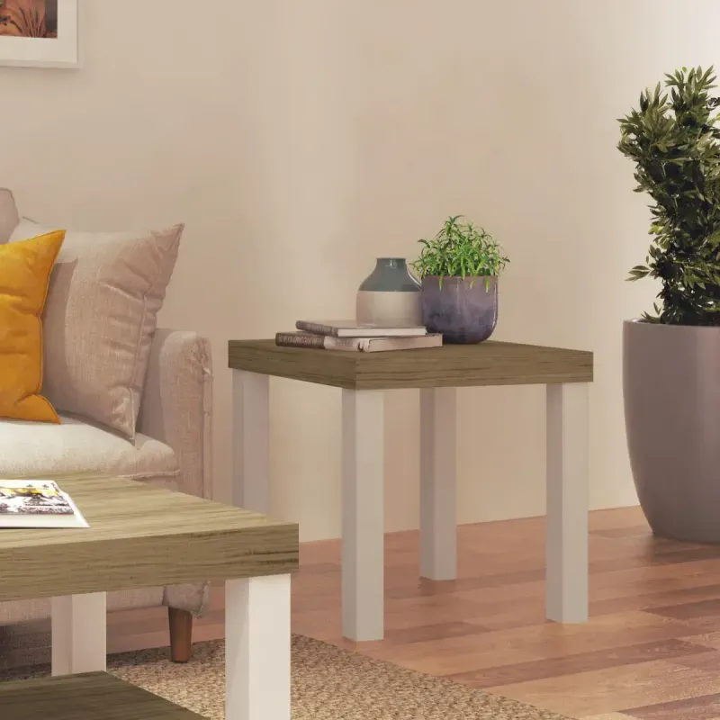 Mesa Lateral Bertolini UP para Sala color Roble Off White