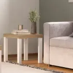 Mesa Auxiliar Bertolini UP para Sala color Roble Off White