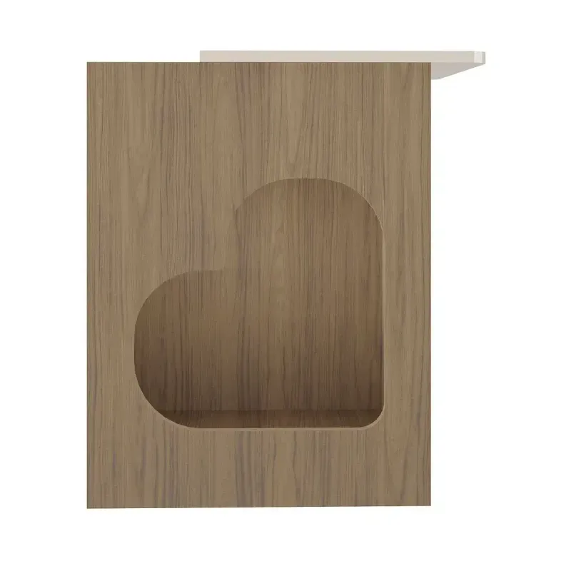 Mesa Auxiliar Bertolini PET Casita Pet-Friendly para Sala color Roble Off White