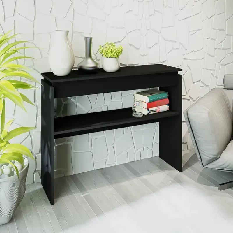 Aparador Credenza Bertolini de comedor color Negro