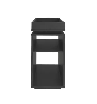 Mesa Lateral Auxiliar Bertolini Olivia con 3 Estantes color Negro