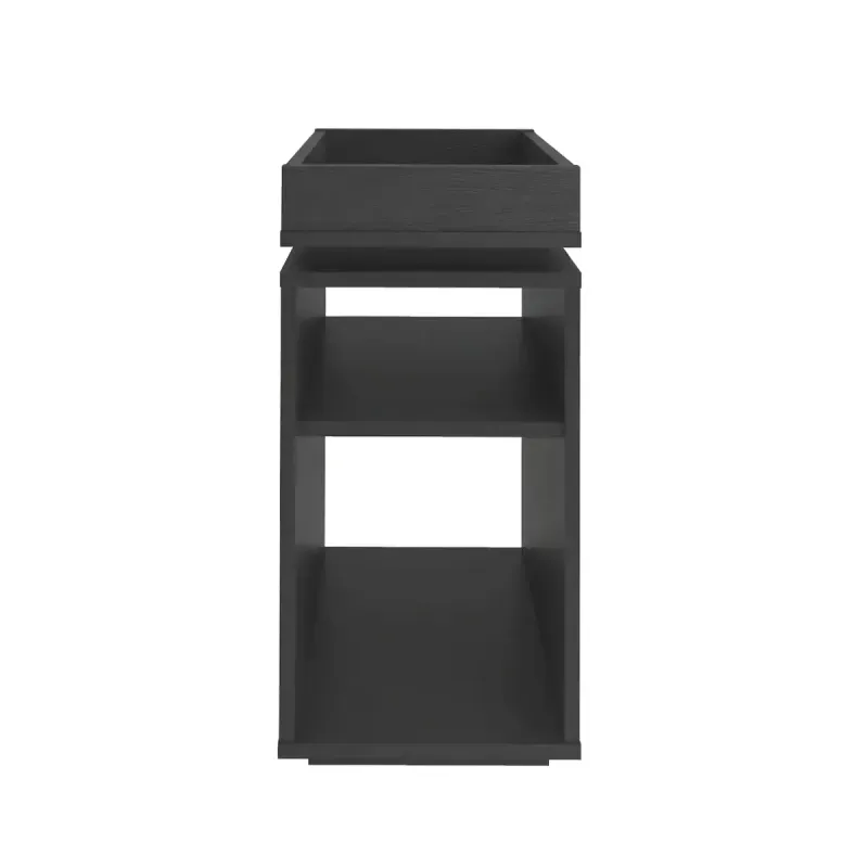 Mesa Lateral Auxiliar Bertolini Olivia para Sala con 3 Estantes color Negro