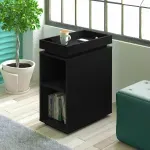 Mesa Auxiliar Bertolini Olivia para Sala con 3 Estantes color Negro