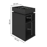 Medidas de Mesa Lateral Auxiliar Bertolini Olivia para Sala con 3 Estantes color Negro