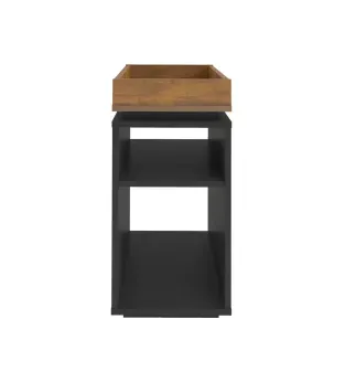 Mesa Lateral Auxiliar Bertolini Olivia con 3 Estantes color Negro Pino