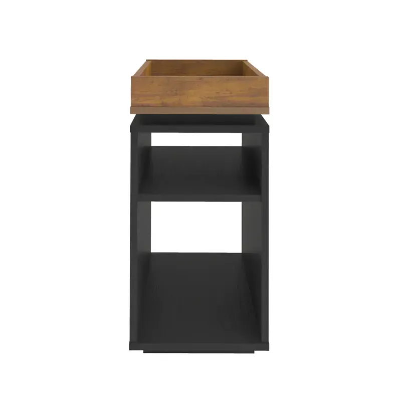 Mesa Lateral Auxiliar Bertolini Olivia para Sala con 3 Estantes color Negro Pino