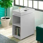Mesa Lateral Bertolini Olivia para Sala con 3 Estantes color Blanco