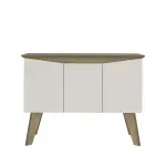Aparador Credenza Bertolini Oasis Bufetera con 3 puertas 6 nichos color Pino Off White