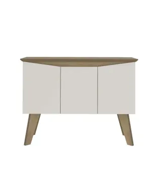 Aparador Credenza Bertolini Oasis con 3 puertas 6 nichos color Pino Off White