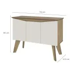 Medidas de Aparador Credenza Bertolini Oasis Bufetera con 3 puertas 6 nichos color Pino Off White