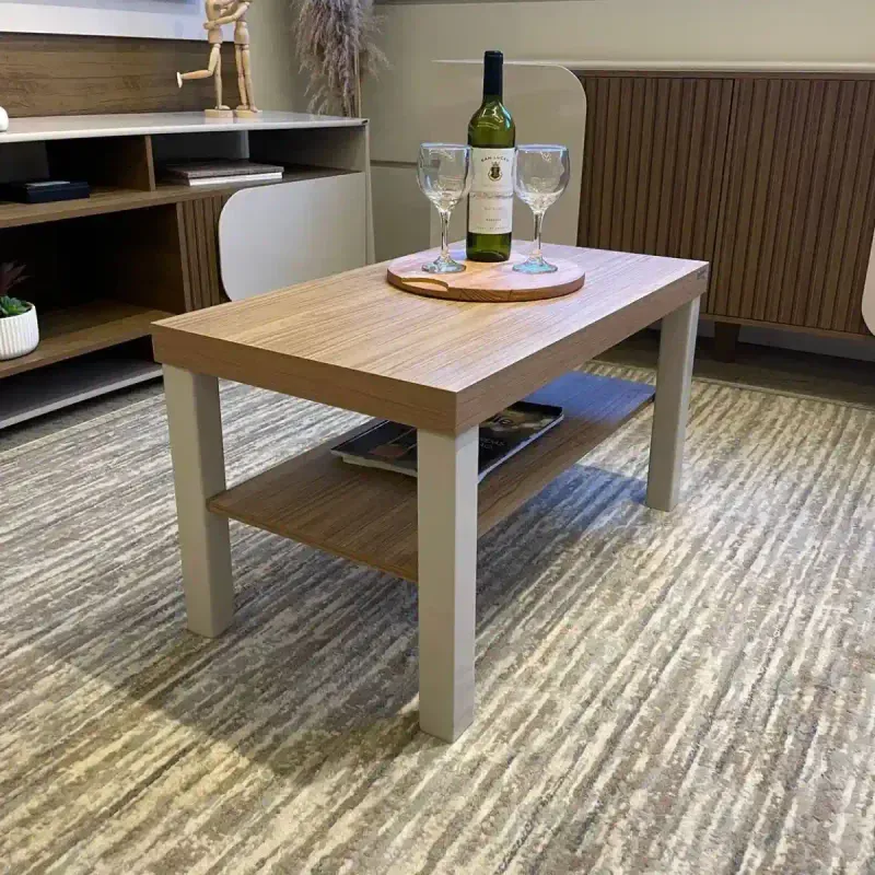 Mesa de Centro Moderna Bertolini UP Mesa Auxiliar color Roble Off White