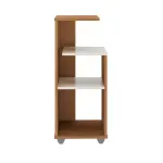 Mesa Lateral Auxiliar Bertolini Bis Mesa Auxiliar para Sala con 3 Estantes color Cerezo Off White