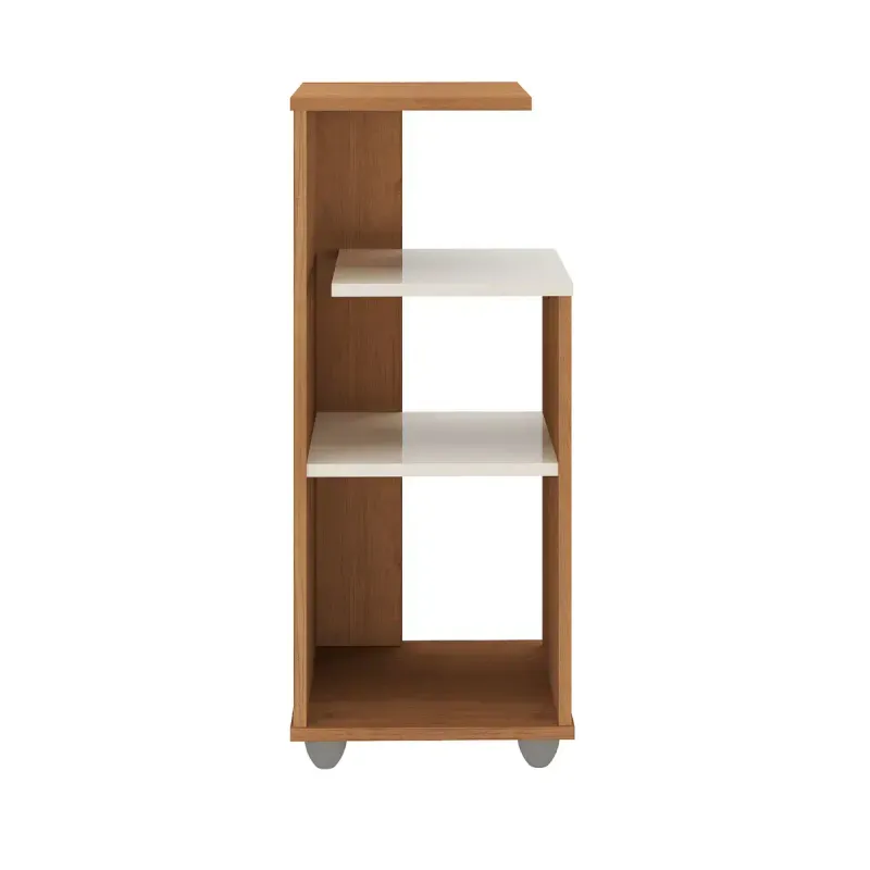 Mesa Lateral Auxiliar Bertolini Bis Mesa Auxiliar para Sala con 3 Estantes color Cerezo Off White