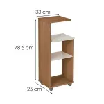 Medidas de una Mesa Lateral Auxiliar Bertolini Bis Mesa Auxiliar para Sala con 3 Estantes color Cerezo Off White