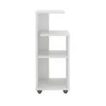 Mesa Lateral Auxiliar Bertolini Bis Mesa Auxiliar para Sala con 3 Estantes color Blanco