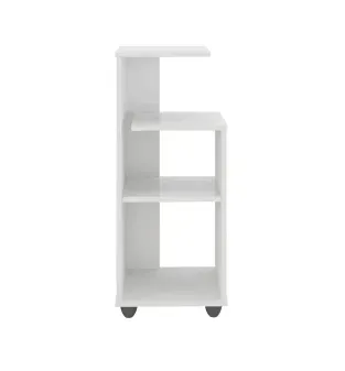 Mesa Lateral Auxiliar Bertolini Bis con 3 Estantes color Blanco