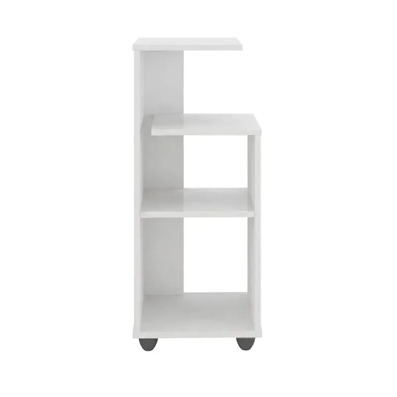 Mesa Lateral Auxiliar Bertolini Bis Mesa Auxiliar para Sala con 3 Estantes color Blanco