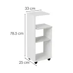 Medidas de una Mesa Lateral Auxiliar Bertolini Bis Mesa Auxiliar para Sala con 3 Estantes color Blanco