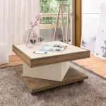Mesa de Centro Moderna Bertolini Sahara color Pino Con Off White