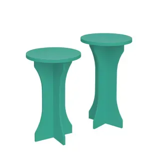 Set Juego de 2 Mesas Laterales Bertolini Luck Redondas color Turquesa