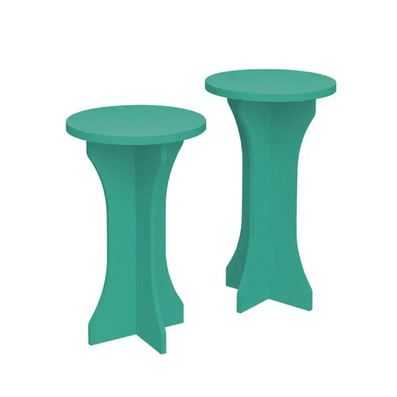 Set Juego de 2 Mesas Laterales Bertolini Luck Redondas color Turquesa
