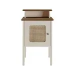 Mesa Lateral Auxiliar Moderna Bertolini Charlotte para Sala con 1 Puerta color Off White Pino